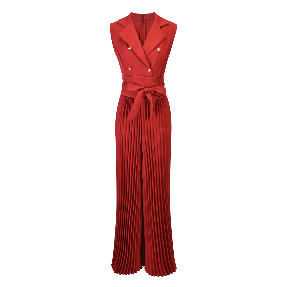 Grace Crepe jumpsuit with a wrap-around neckline SIZE:(S)
