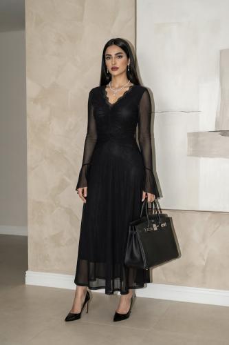 Black Elegant Maxi Dress SIZE:(L)