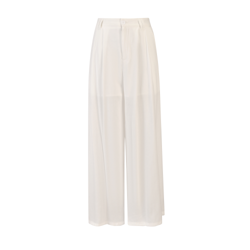 White Linen High-Waist Pants SIZE:(M)