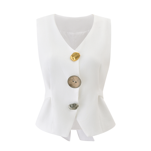 White Linen Vest Top SIZE:(XL)