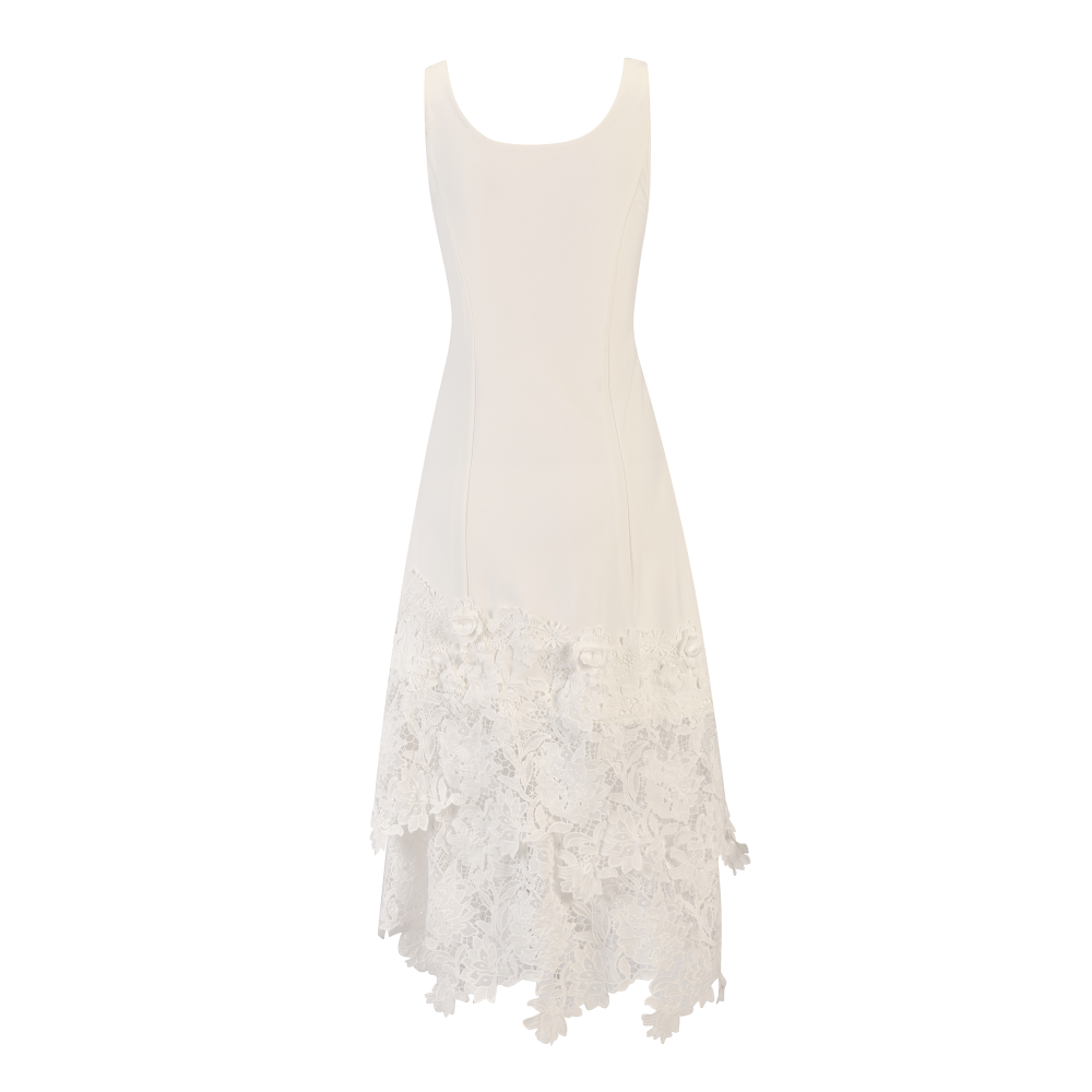 White Midi Lace Dress SIZE:(S)