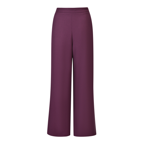 Full-length wide-leg trousers in a crepe linen SIZE:(L)