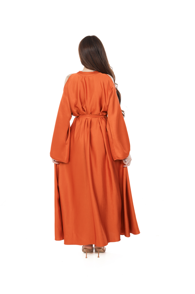 Burnt Orange Maxi Evening Kaftan -