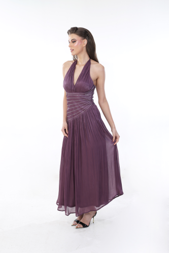 A soft and flowing mauve evening dress SIZE:(S)