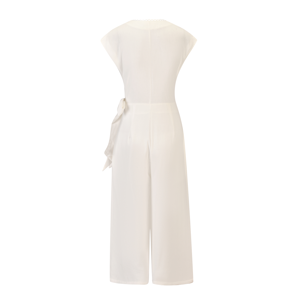 Linen jumpsuit embellished with crystals SIZE:(S)
