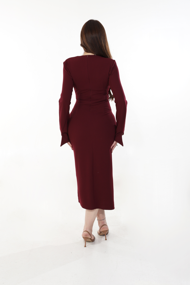burgundy dress fabric Della Mini Dress Butter | Yellow | Womens