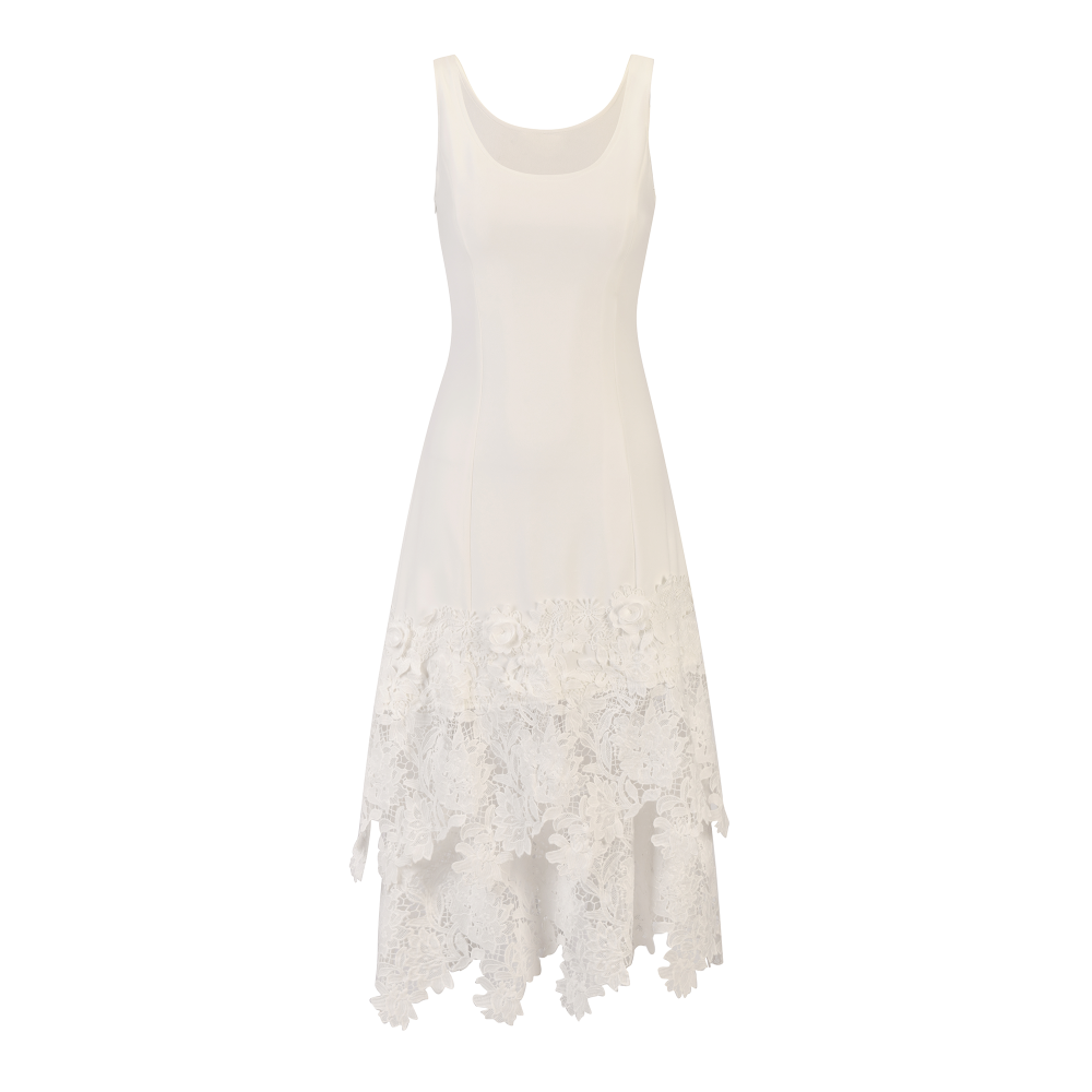 White Midi Lace Dress SIZE:(S)