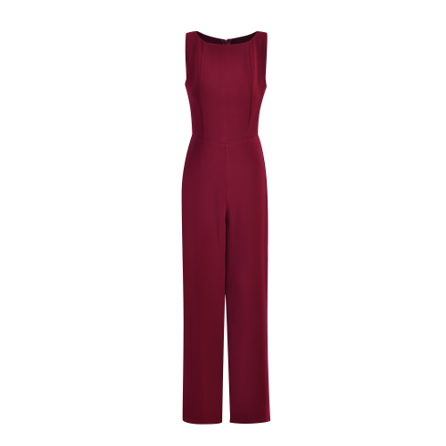 Burgundy Wide-Leg Jumpsuit SIZE:(L)