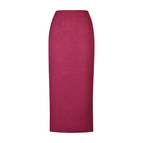 Burgundy jacquard scarf with glass threads and sequins SIZE:(S)