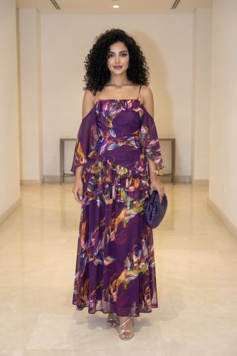 Purple Floral Chiffon Maxi Dress SIZE:(S)