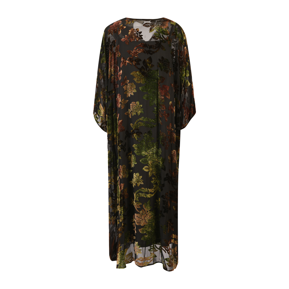 Women’s Floral Velvet-Detail Caftan SIZE:(M)