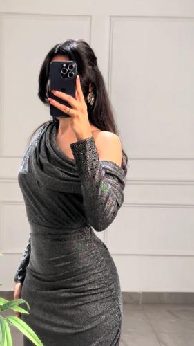 فستان سهره مرصع بكريستال المقاس:(L)