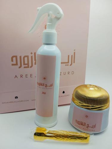 مجموعة (معطر منزل ومفارش - بخور - ملقط بخور)