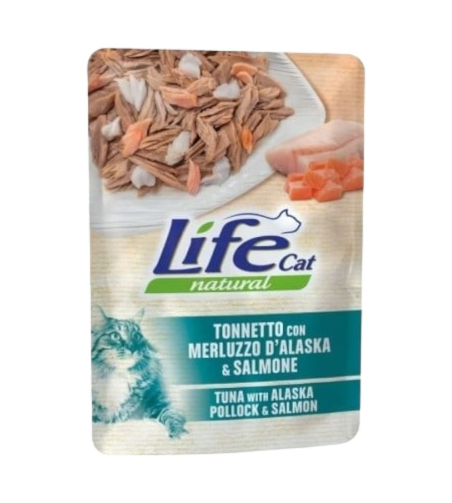 Life Cat Wet Cat Food Pouch Tuna with Alaska Pollock and Salmon 70g