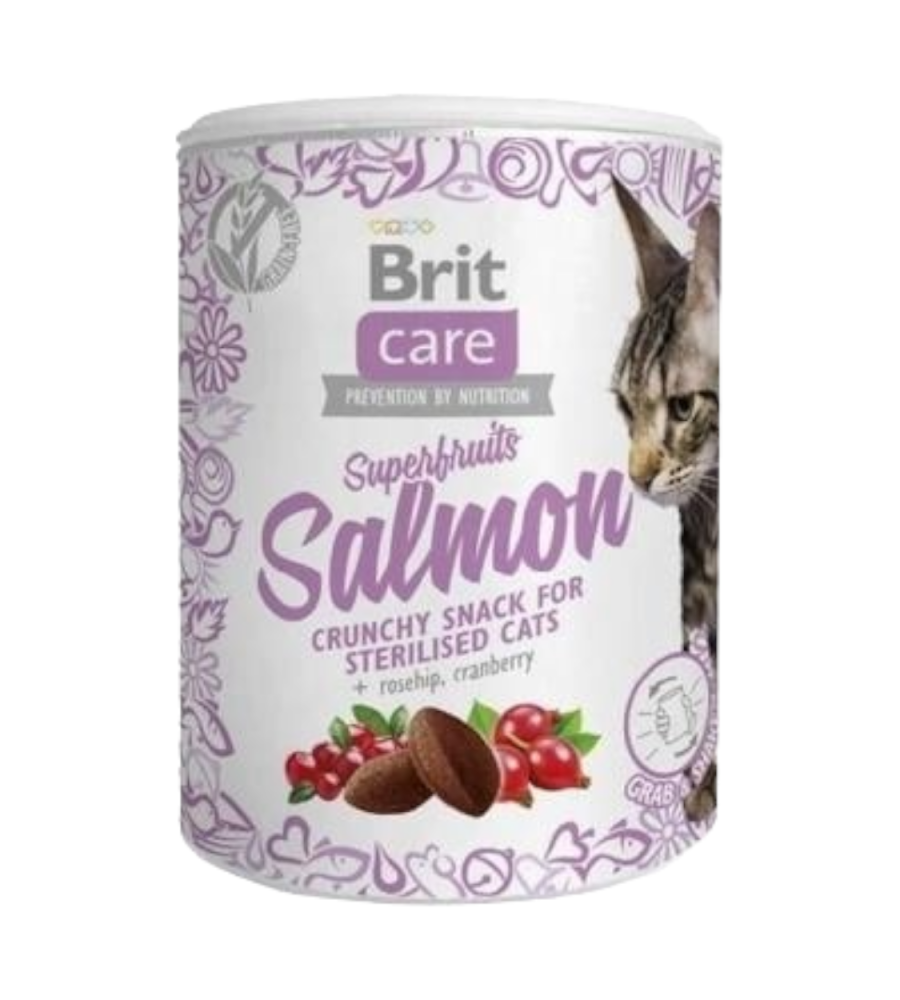 Brit Salmon & Cranberry Sterilized Cat Treat 100g