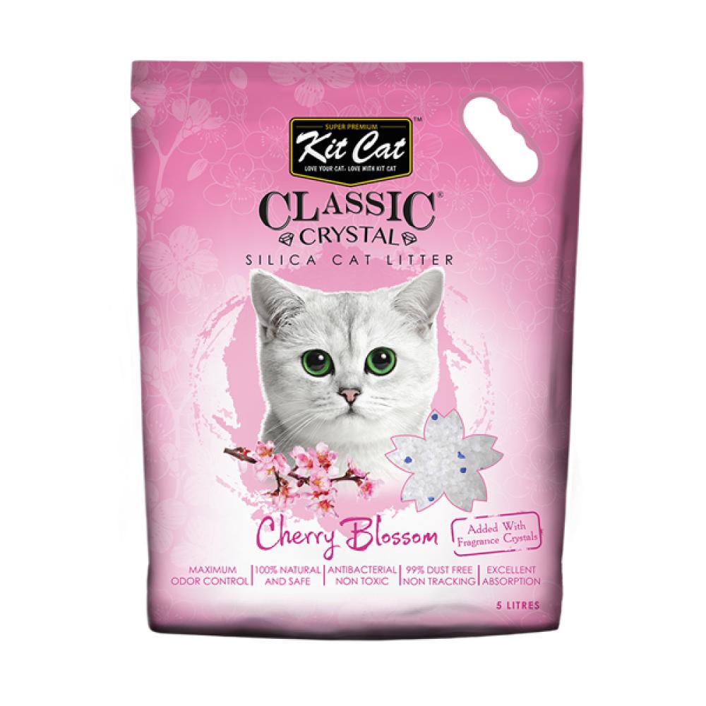 Kit Cat Crystal Silica Cherry Blossom Scented Cat Litter, 5L