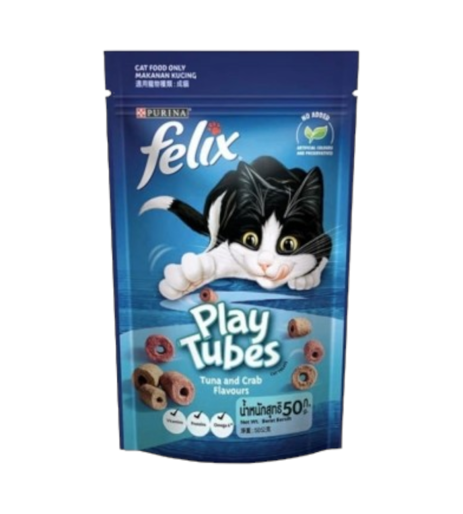 Purina Felix PlayTubes Tuna & Crab Flavor Treats 50g