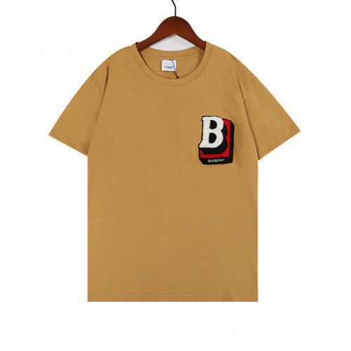 تيشيرت بربري مطرز بالقطن وخياطة مزدوجة بثلاثة الوان