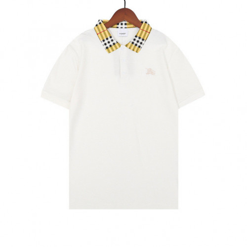 تيشيرت بربري بأكمام قصيرة مع رقبة مزينة بشعار الماركة قطن عالي الجودة