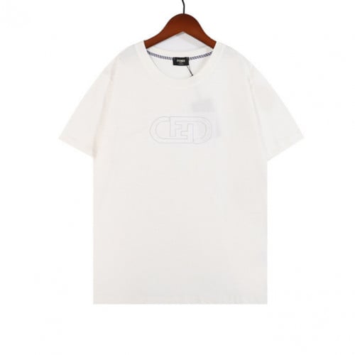 تطريز مدبل من فندي بآكمام قصيرة عالي الجودة