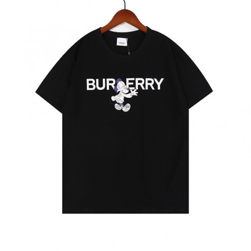 تيشيرت بربري قطني مزدوج الخياطة عالي الجودة بتصميم انيق باللونين الابيض والاسود