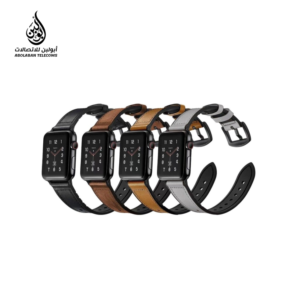PECA - سوار جلدي أنيق لساعة أبل من HELMET مناسب لمقاس 42/44/45/49