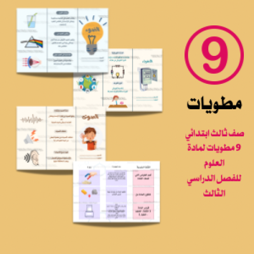 جميع مطويات علوم لصف ثالث الفصل الدراسي الثالث 9 م...