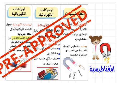 مطوية المغناطيسية علوم الصف الرابع ابتدائي الفصل ا...