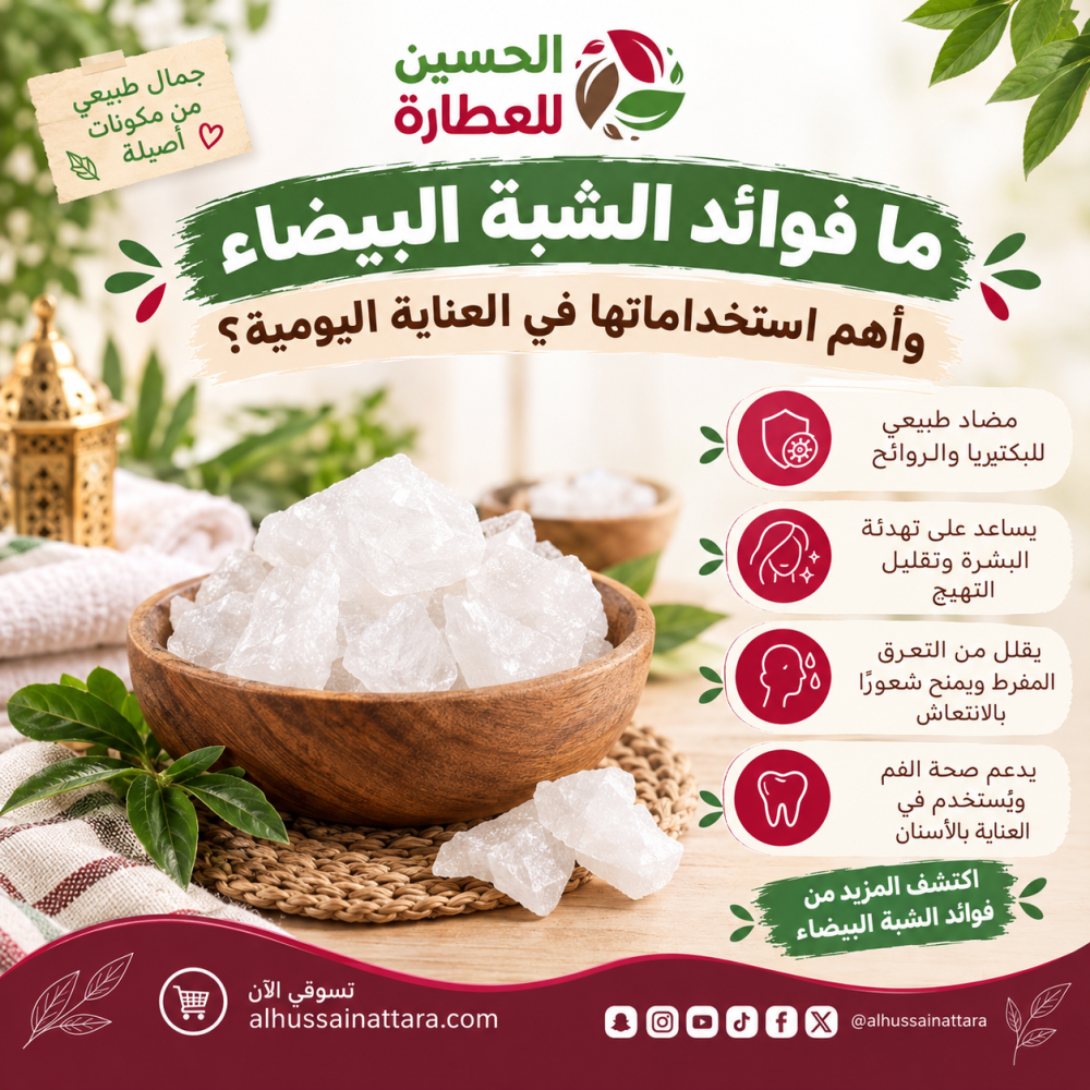 ما فوائد الشبة البيضاء وأهم استخداماتها في العناية اليومية؟