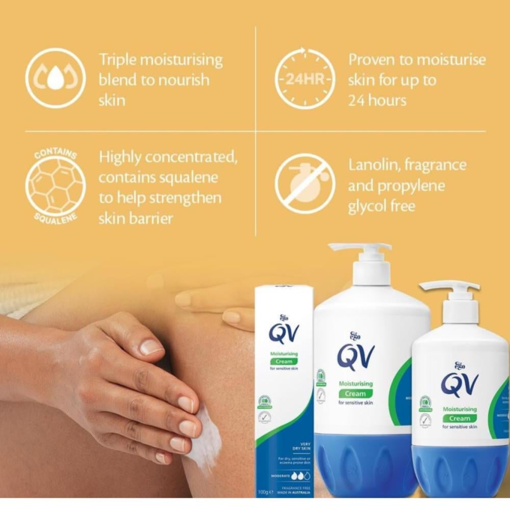 كريم مرطب للبشرة الحساسة والجافة من كيوفي - 1050 غرام