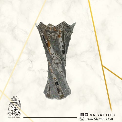 مبخرة خزف حجم كبير لون فضي