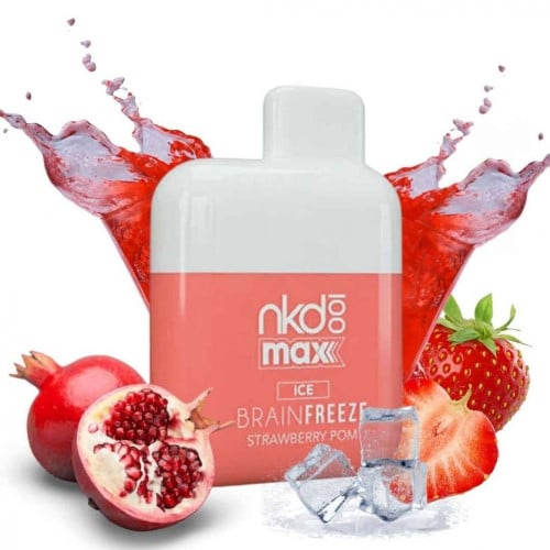 سحبة ديسبوزبل نيكد 100 مكس الفراولة و الكيوي و الرمان ايس 4500 بف- NKD 100 MAX BRAIN FREEZE ICE DISPOSABLE DEVICE BY NAKED 4500 PUFFS