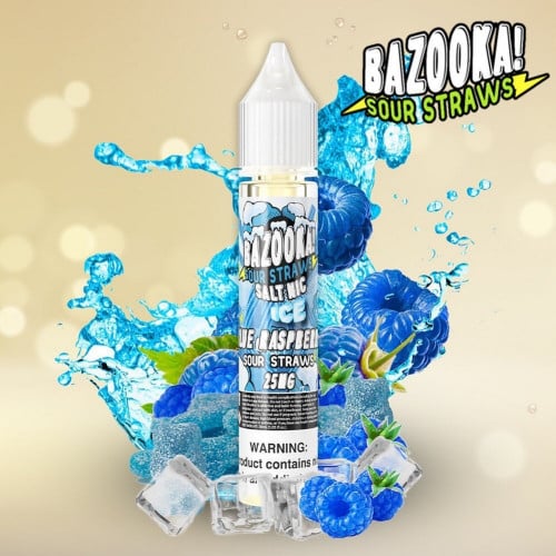 نكهة سولت بازوكا حلاوة التوت الأزرق الحامض بارد Bazooka Salt Blue Raspberry ICE