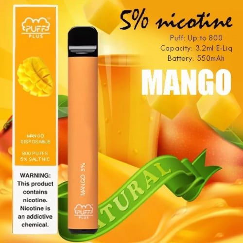 سحبة جاهزة بنكهة المانجو 800 موشة Puff Plus Mango Pod