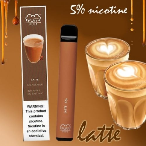 سحبة جاهزة بنكهة اللاتيه 800 موشة Puff Plus Latte Pod