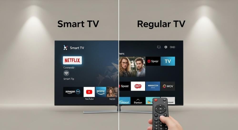 الفرق بين الشاشه السمارت والشاشه العاديه