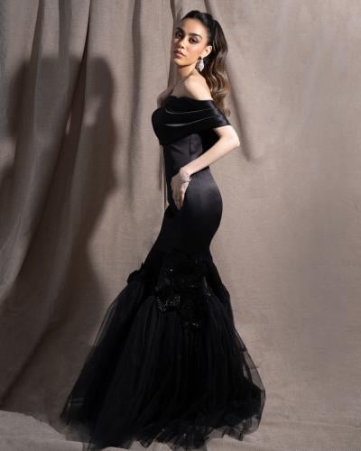 فستان باطلالة مميزه من قماش التفته الفاخر