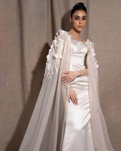 فستان مميز وجذاب من قماش التفته والجازار