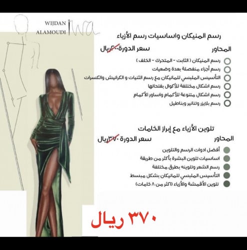 رسم المانيكان وتلوين الازياء