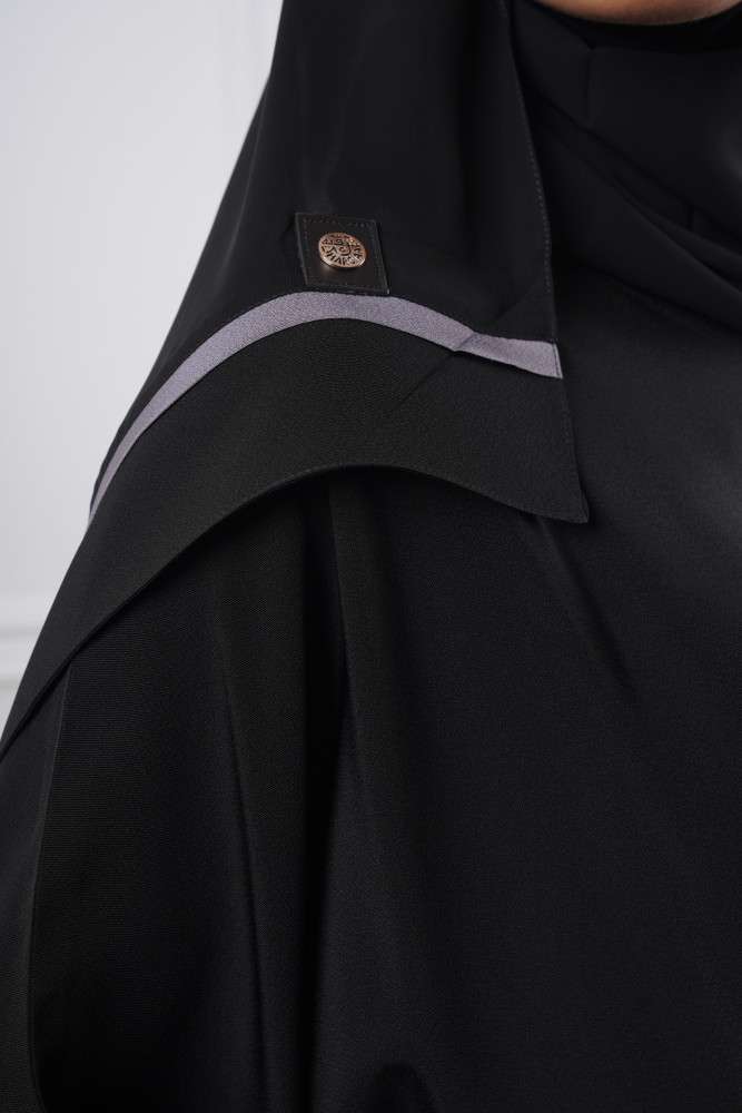 Salona Atheer Abaya with Pockets and Ruffles on the sides