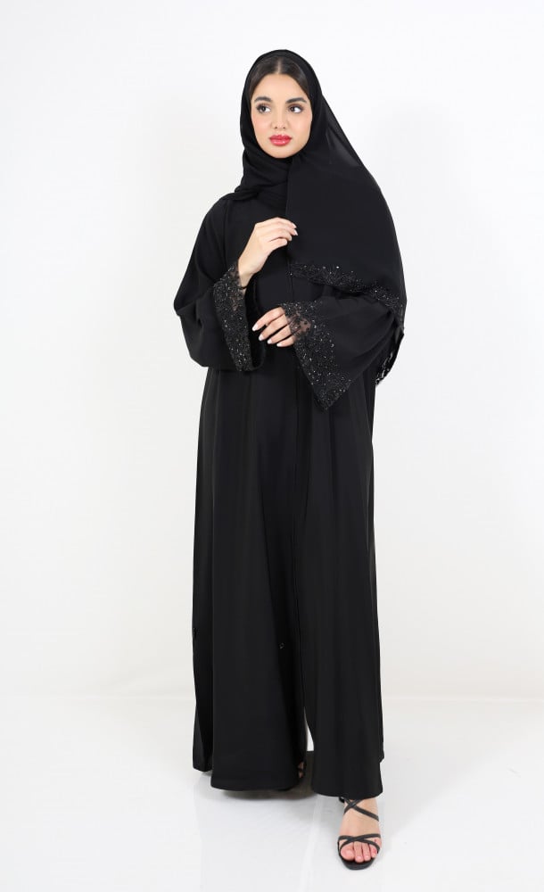 Salaona Nosheen Abaya with lace Sleeve
