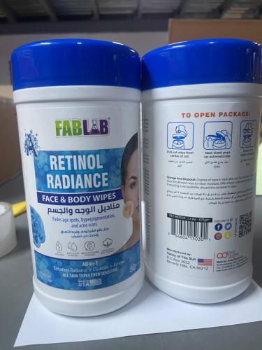 فاب لاب مناديل عنايه للوجه والجسم ريتنول
