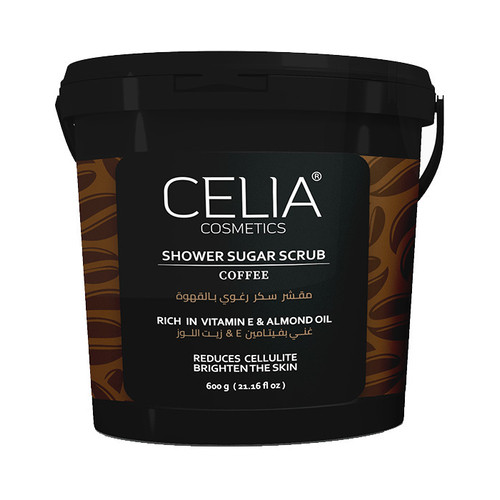 مقشرسكر زيتي  سيليا  بالقهوه وزيت اللوز 400 جرام