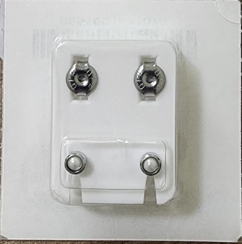 حلق ماليزي طبي فضي لؤلؤ أبيض