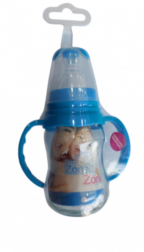 رضاعة أطفال زجاجية لون زهري بيبي زون 120 مل
