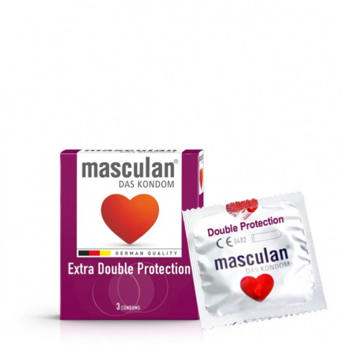 واقي ذكري ماسكولان العدد 3 حبة DOUBLE PROTECTION