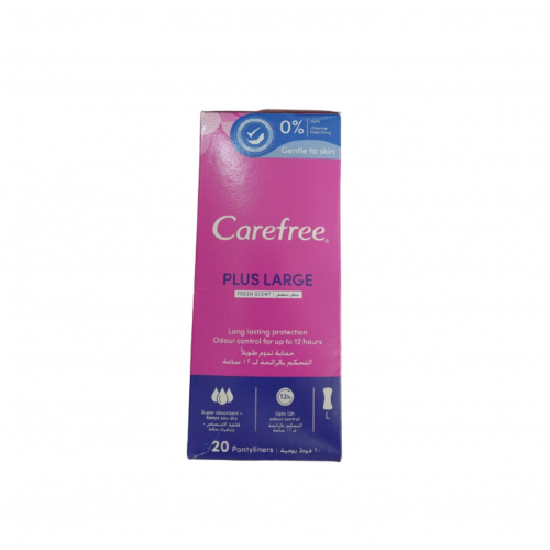 Feminine Pads  Plus Large Fresh, with a fresh scent  Carefree 20 Pieces