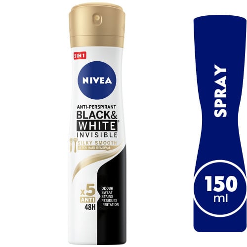 NIVEA Black & White Invisible Silky Smooth, Antiperspirant for Women, -  اكبر موقع الكتروني يلبي احتياجاتك اليومية