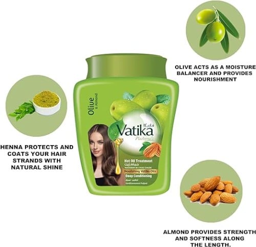vatika 500g olive  almond deep conditioning hot oil treatment