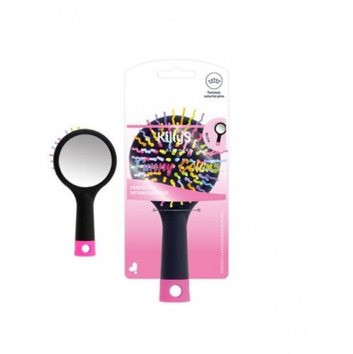 Colorful hair brush with interfion mirror